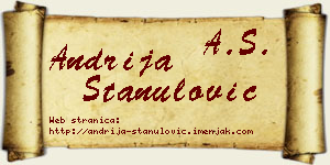 Andrija Stanulović vizit kartica
